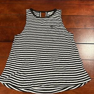 Vans Black & White Striped Ribbed Tank Size Small